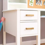 Set Scrivania e Sedia per Bambini con Credenza – Tavolo da Studio in Legno con Cassetti e Ripiani Contenitori