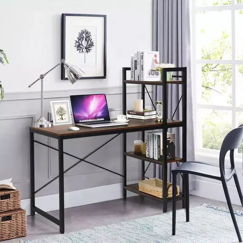 Scrivania per computer da 47,5" con libreria a 4 ripiani