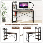 Scrivania per computer da 47,5" con libreria a 4 ripiani