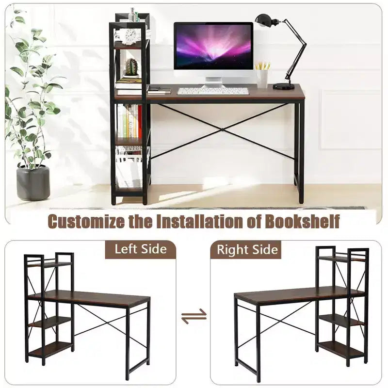 Scrivania per computer da 47,5" con libreria a 4 ripiani