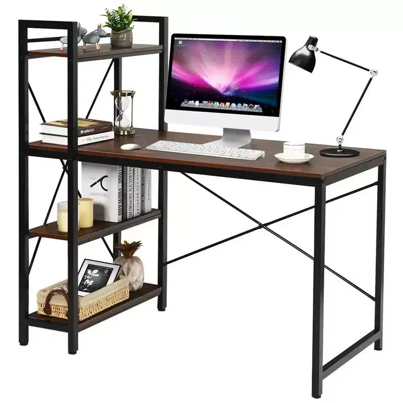 Scrivania per computer da 47,5" con libreria a 4 ripiani
