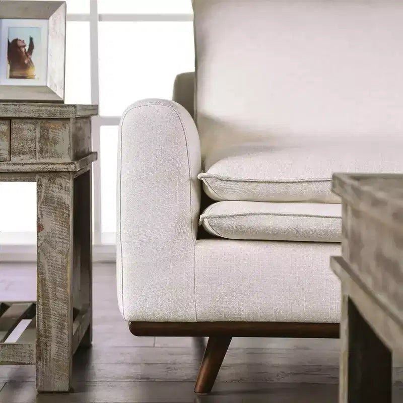 Divano mid-century da 82" con rivestimento in cotone-lino e cuscini sfoderabili