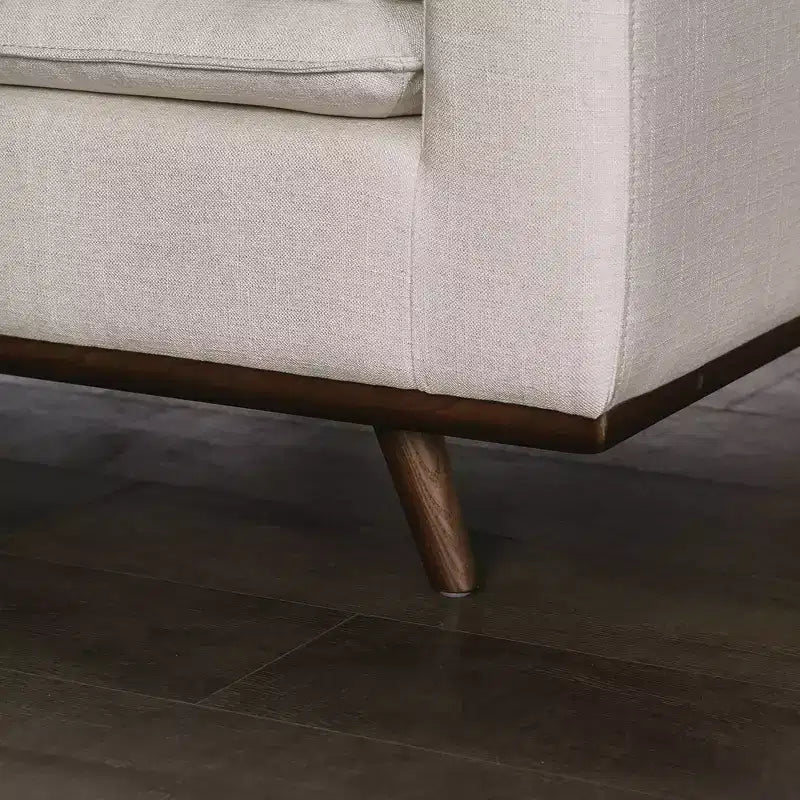 Divano mid-century da 82" con rivestimento in cotone-lino e cuscini sfoderabili