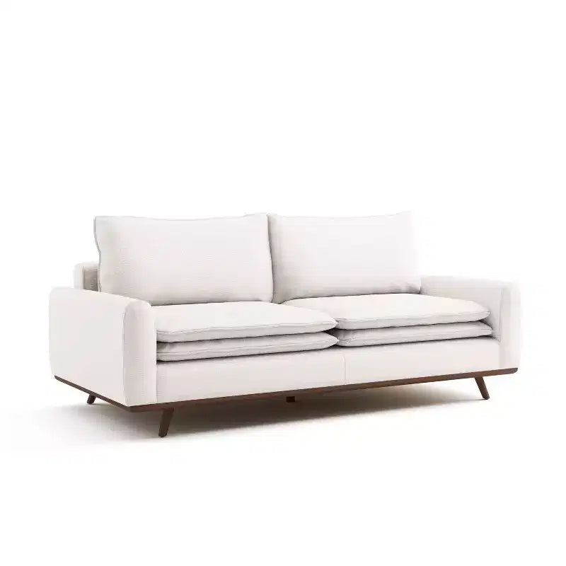 Divano mid-century da 82" con rivestimento in cotone-lino e cuscini sfoderabili