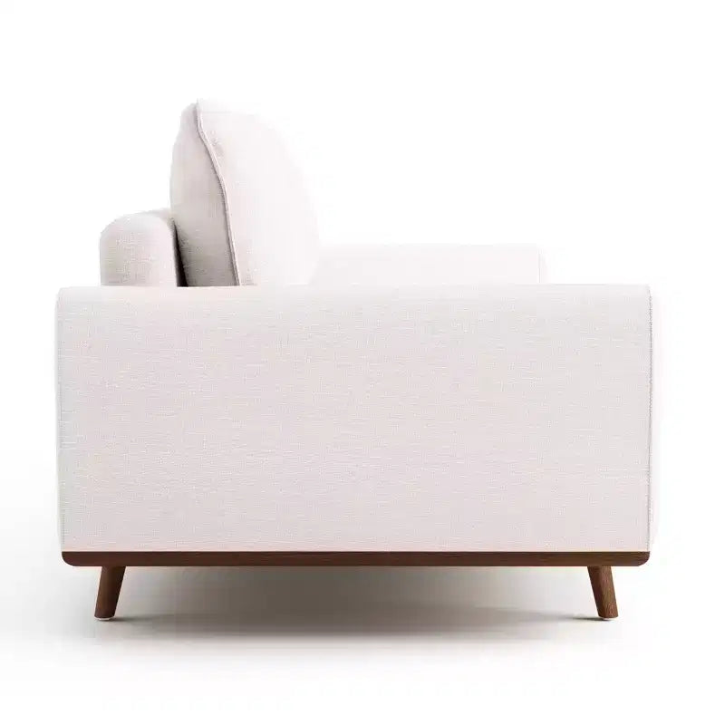 Divano mid-century da 82" con rivestimento in cotone-lino e cuscini sfoderabili