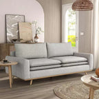 Divano mid-century da 82" con rivestimento in cotone-lino e cuscini sfoderabili