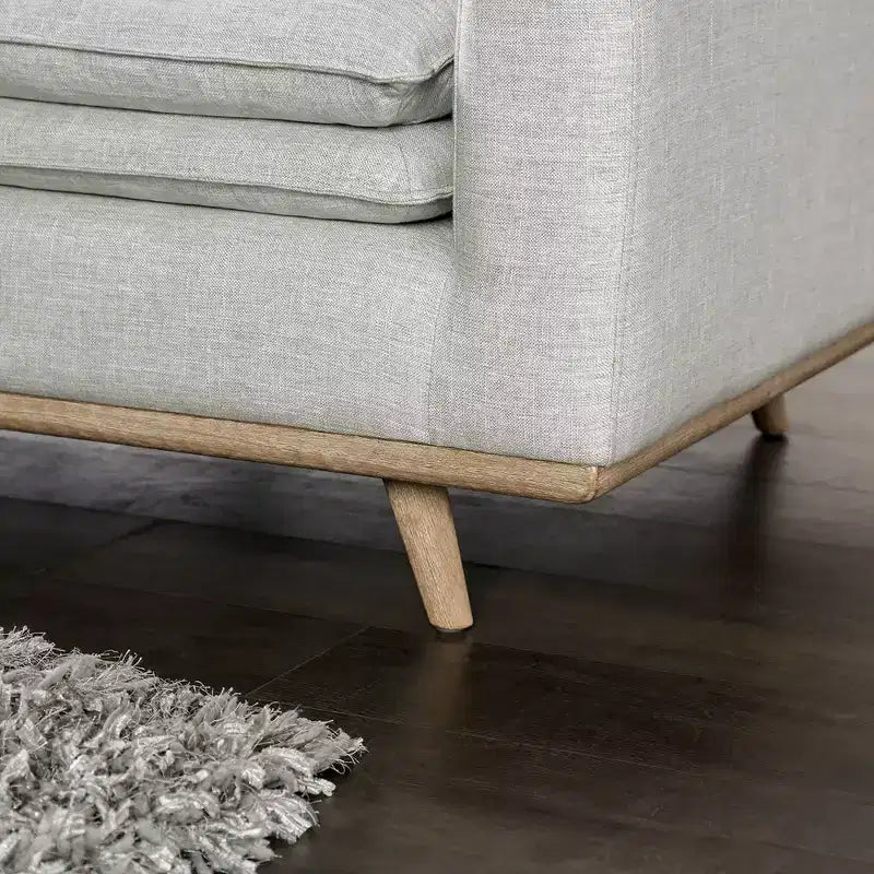Divano mid-century da 82" con rivestimento in cotone-lino e cuscini sfoderabili