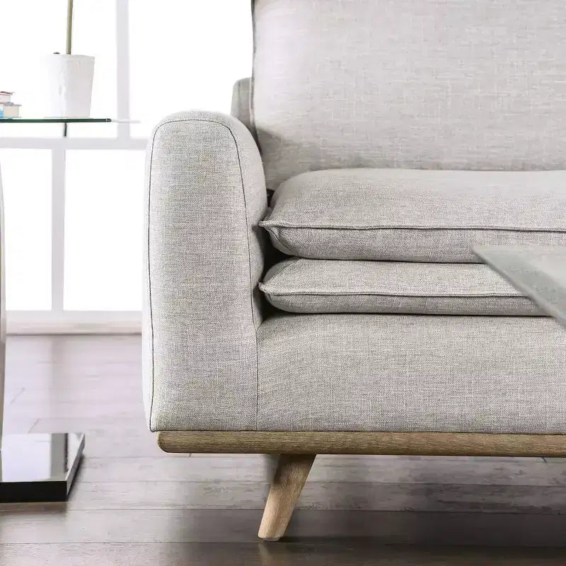 Divano mid-century da 82" con rivestimento in cotone-lino e cuscini sfoderabili