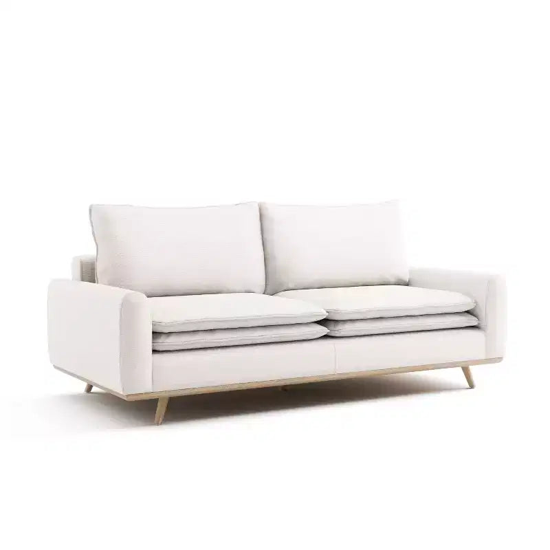 Divano mid-century da 82" con rivestimento in cotone-lino e cuscini sfoderabili