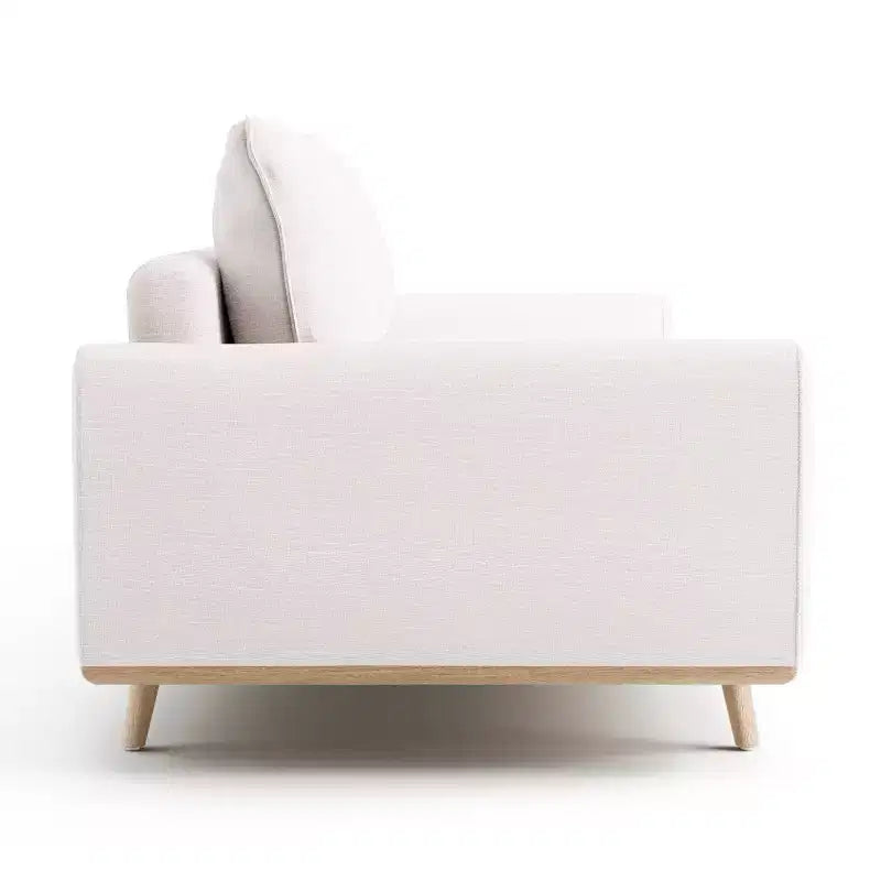 Divano mid-century da 82" con rivestimento in cotone-lino e cuscini sfoderabili