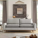 Divano mid-century da 82" con rivestimento in cotone-lino e cuscini sfoderabili
