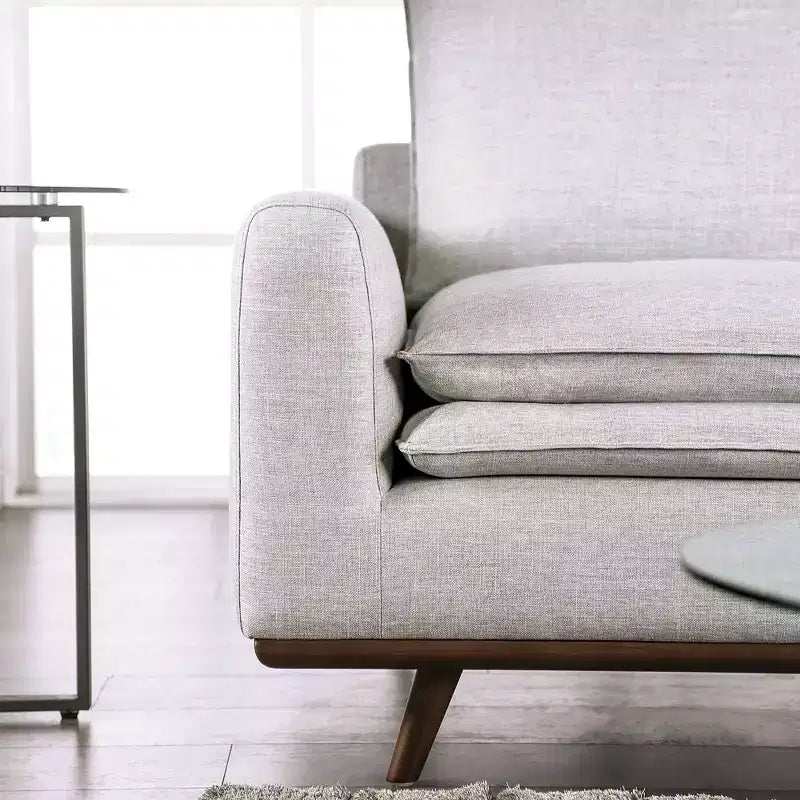 Divano mid-century da 82" con rivestimento in cotone-lino e cuscini sfoderabili