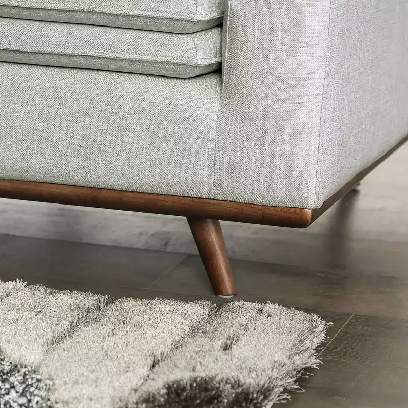 Divano mid-century da 82" con rivestimento in cotone-lino e cuscini sfoderabili