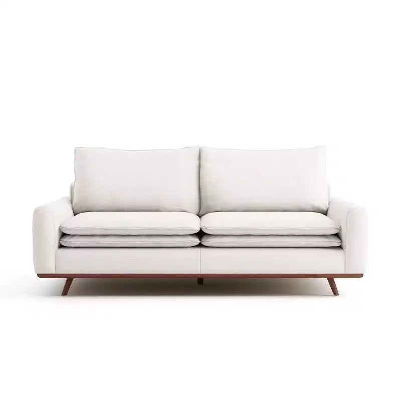 Divano mid-century da 82" con rivestimento in cotone-lino e cuscini sfoderabili