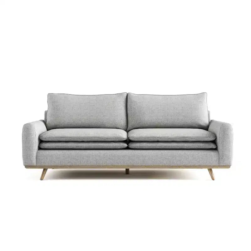 Divano mid-century da 82" con rivestimento in cotone-lino e cuscini sfoderabili