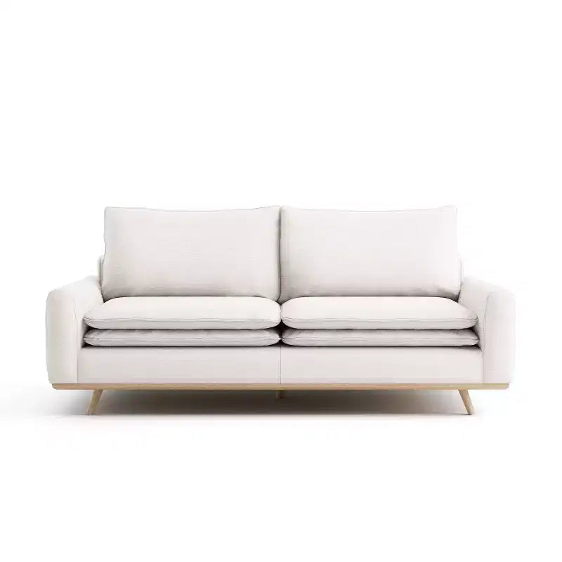 Divano mid-century da 82" con rivestimento in cotone-lino e cuscini sfoderabili