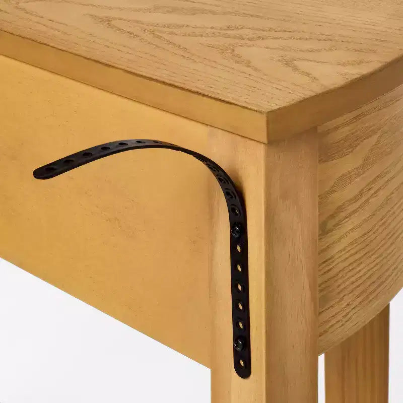 Consolle semiluna con cassetto – Finitura legno naturale